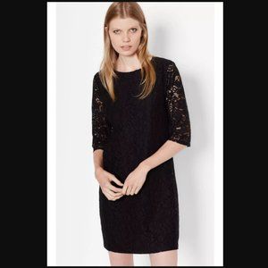 Black Lace Sleeve Shift Dress
